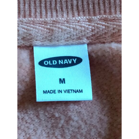 Old Navy Size Medium Sweatshirt Tie-Dye Long Sleeve In Pink & White - Picture 6 of 7